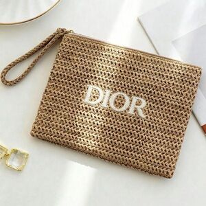 Dior Beige Woven Wristlet